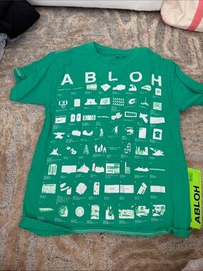 Off-White Virgil Abloh Green Graphic ABLOH Icon Tee
